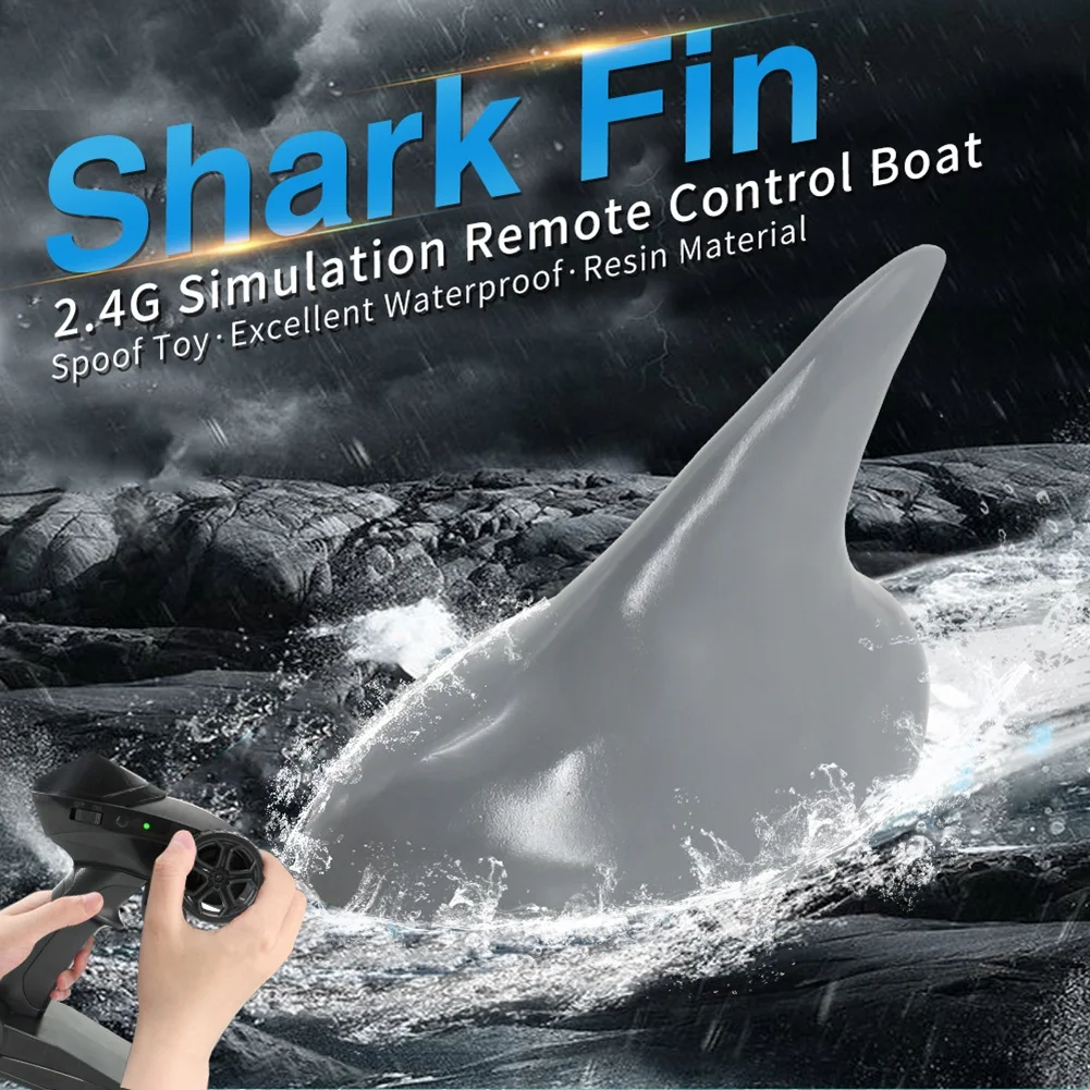 

RC Spoof Toys Shark Fin 2.4G 15km/h For YouTube Tiktok Video Shooting Waterproof 2 Channel for Beach Swimming Pools