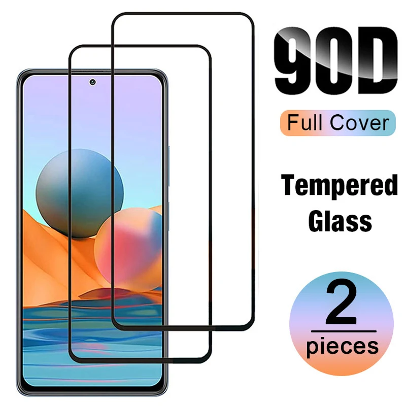 

2Pcs Full Protective Glass For Xiaomi Redmi Note 10 Pro 11 8 9 Pro 9s 8T Note10 Tempered Glass Screen Protector For Redmi 9A K30