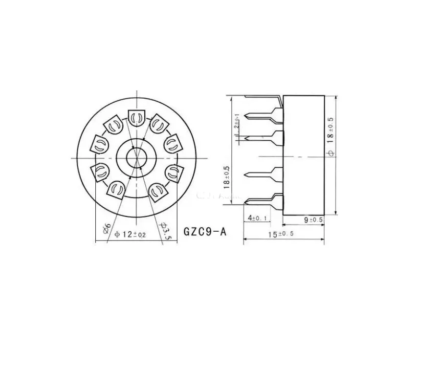 10 шт. керамические 9pin B9A монтажные трубки для 12AX7 12AT7 12AU7 6DJ8 ECC82 5670 6922 EL84 6BM8 6BQ5 6DL4 Hifi