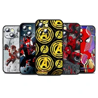 avengers heroes logo art for apple iphone 13 12 11 pro max mini xs max x xr 6 7 8 plus 5s se2020 soft tpu black phone case capa