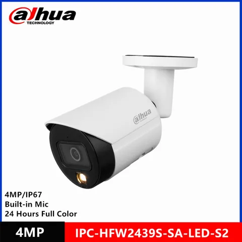 Dahua IPC-HFW2439S-SA-LED-S2 Full-color & IPC-HFW2449S-S-IL 4MP Full-color & IR30M POE Встроенный микрофон SMD WizSense Camera