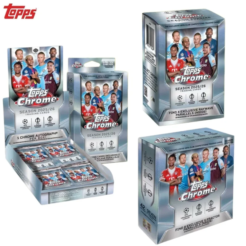 Фото Коллекционные карточки Topps Chrome Series 2025-26 по футболу: Премьер-лига и Лига чемпионов УЕФА, карточки с автографами, интересные подарки. №1