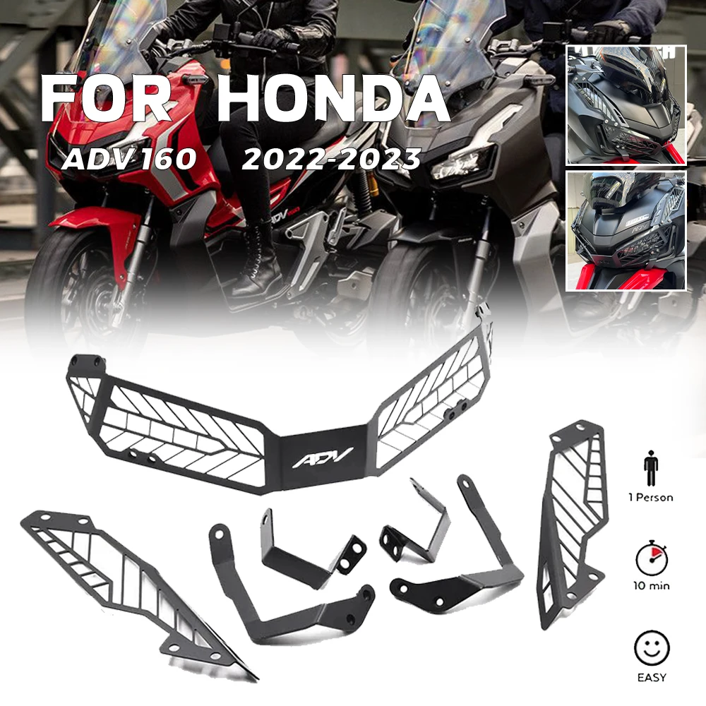 

MTKRACING For HONDA ADV160 ADV 160 ADV-160 2022-2023 Headlight Shield Guard Protector Headlamp Mesh Grille Cover
