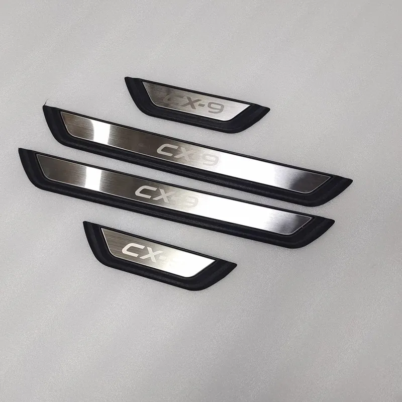 

FIT For Mazda CX-9 cx9 2020 2021 2022 Door Sill Scuff Plate Welcome Pedal ABS+Stainless Steel Car Styling Car Accessories