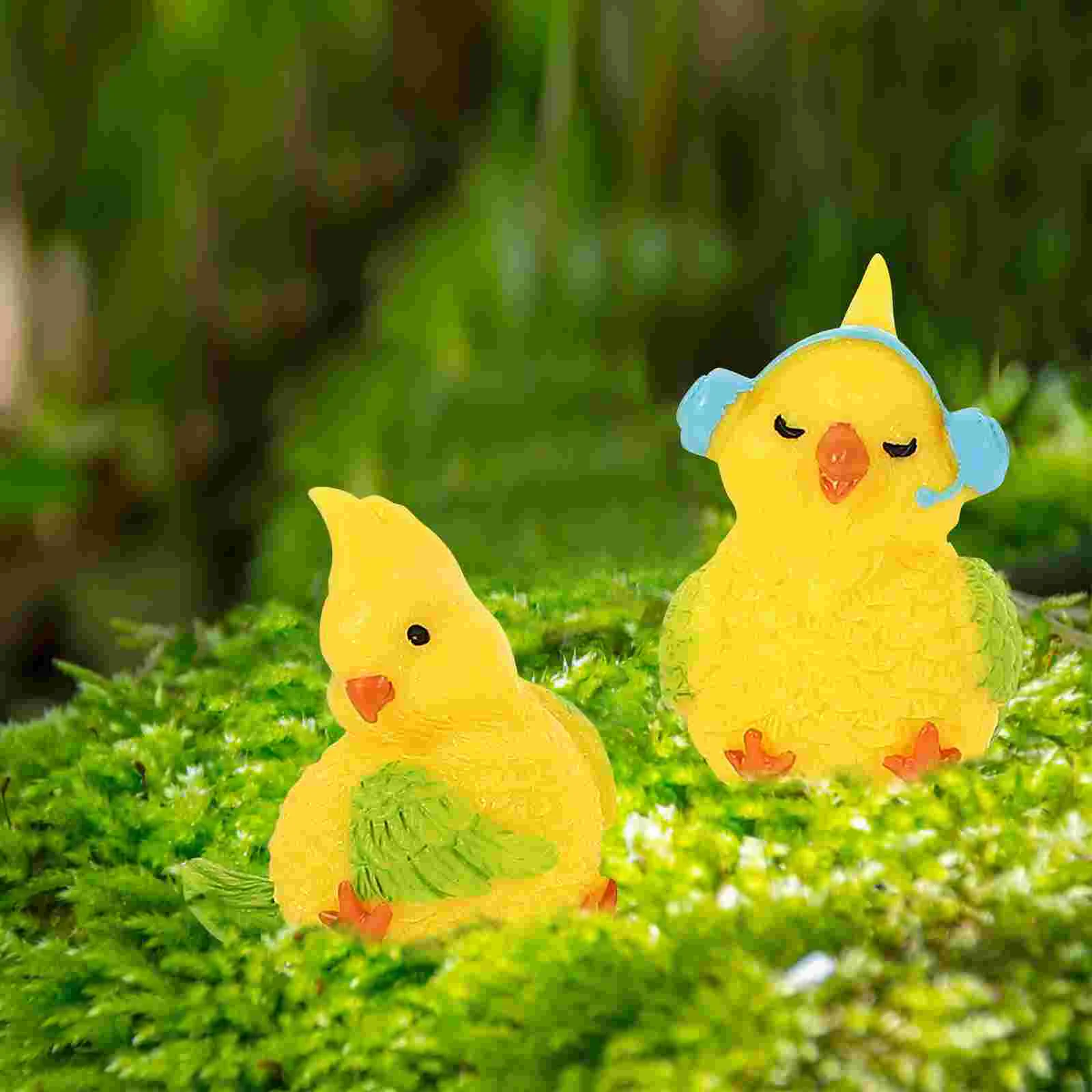 

12 pcs Miniature Bird Figurines Tiny Bird Ornaments Mini Resin Bird Decoration for Micro Landscape