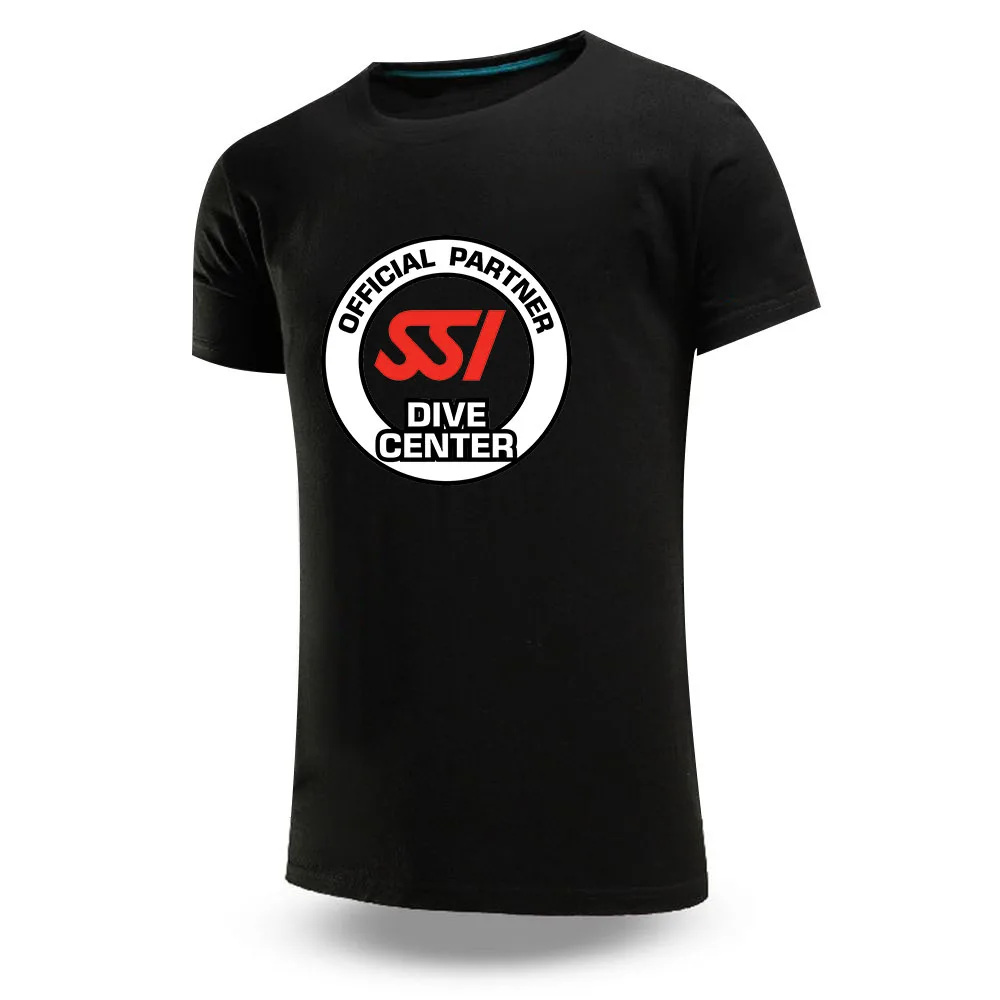

2023 New Man's Fashion Scuba Diving Dive SSI Printing Summer Solid Color Cotton Short Sleeve Comfortable Slim Fit T-Shirt Tops