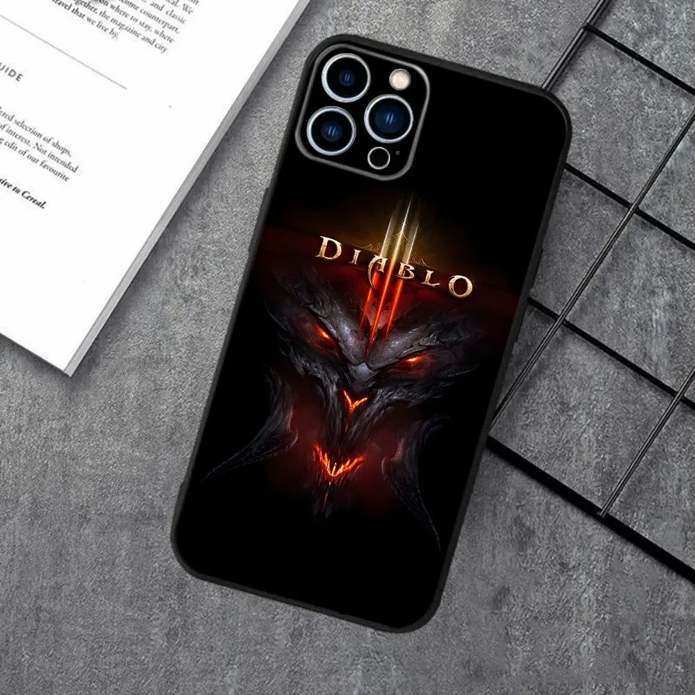 Игровой чехол для телефона D-Diablo 3 4 Apple iPhone 15 14 13 12 11 XS XR X 8 7 Pro Max Plus mini силиконовый