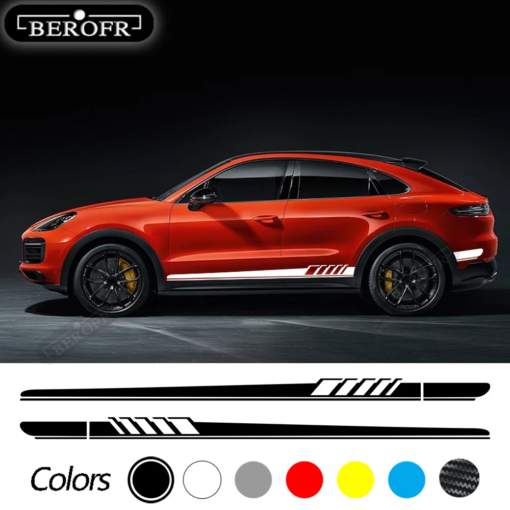 Наклейка на дверь автомобиля с боковыми полосками наклейка юбку сделай сам для