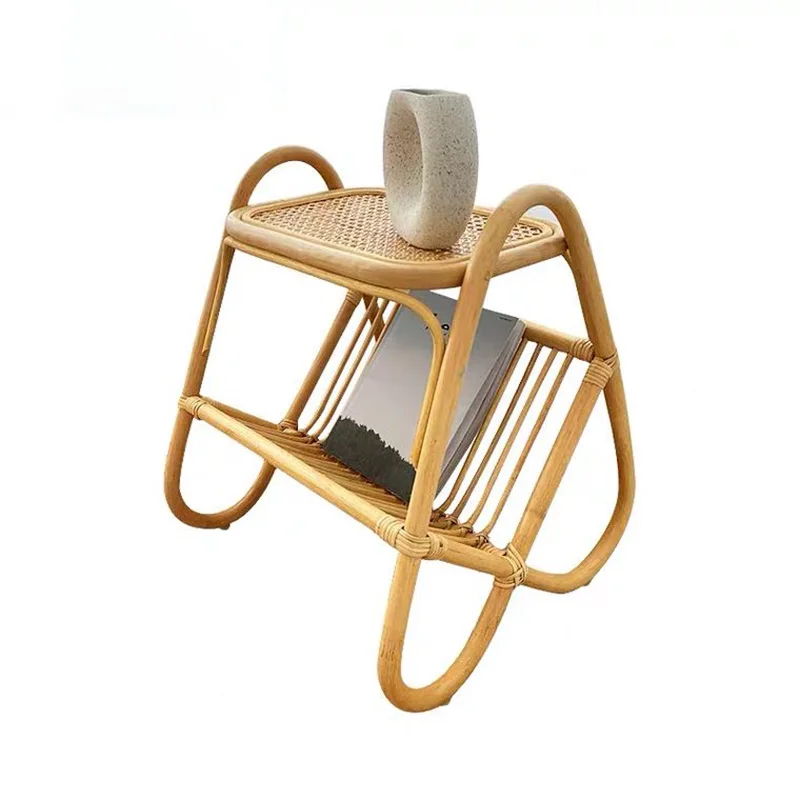 

Rattan Storage Small Coffee Table B & B Wind Bay Window Japanese Corner Table Side Table Mini Magazine Storage Rack