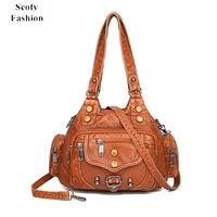 scofy fashion high quality woman messenger bag luxury soft leather handbags chic designer famous brand women shoulder tote bag