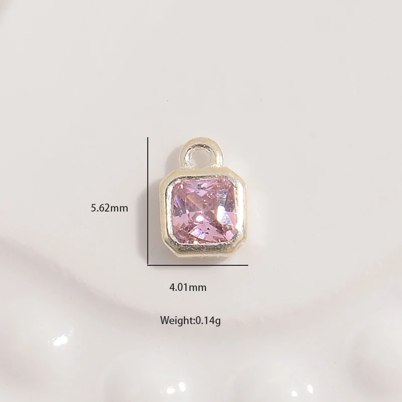 S925 Стерлинговое Серебро Микро-вставка Пятиугольный квадратный небольшой кулон