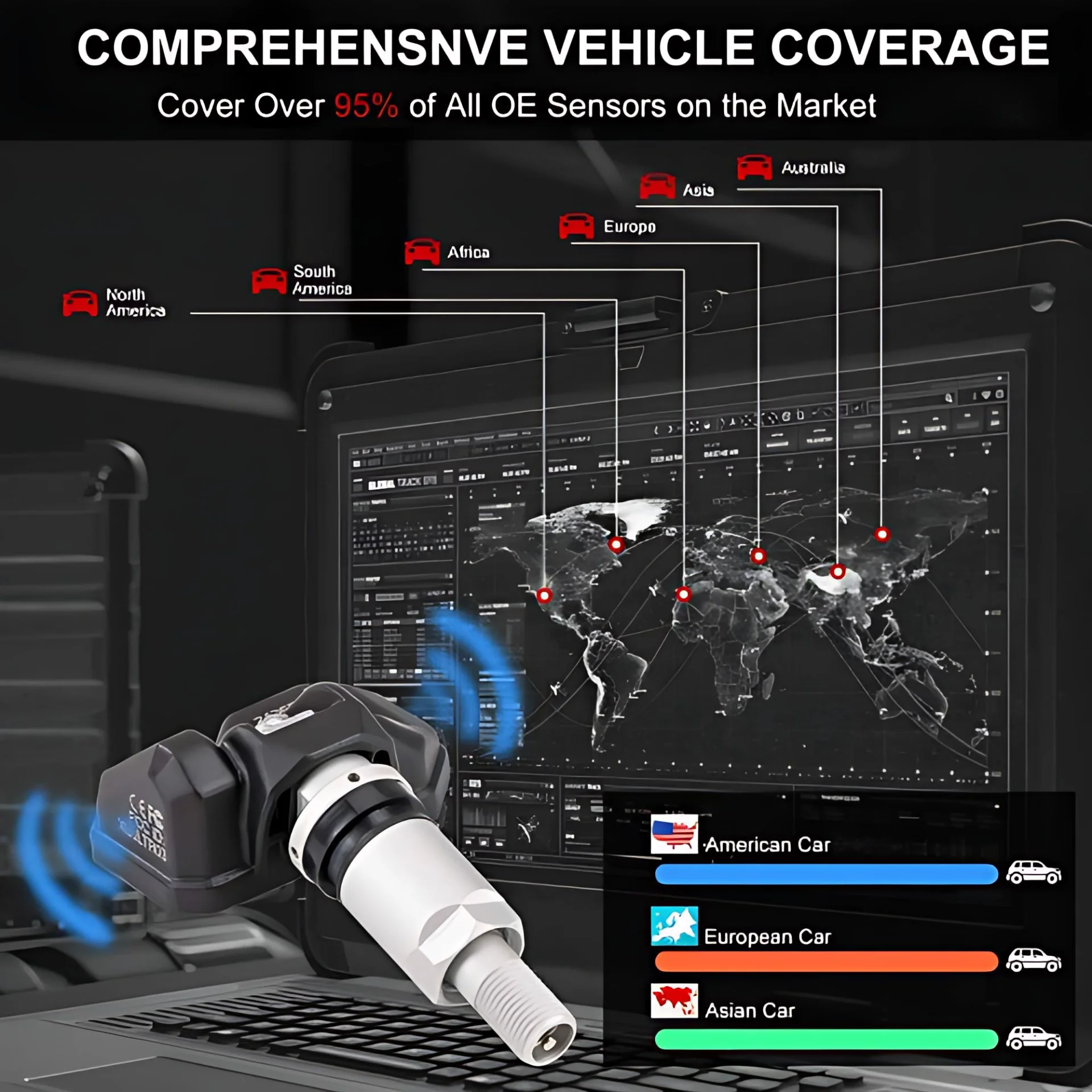 Универсальный датчик давления в шинах Launch RF Sensor LTR03LTR05N (315433 МГц), совместимый с X-431 TSGUN, замена оригинального (OE) (art.: 3920d83ea4f07) - 3920d83ea4f07