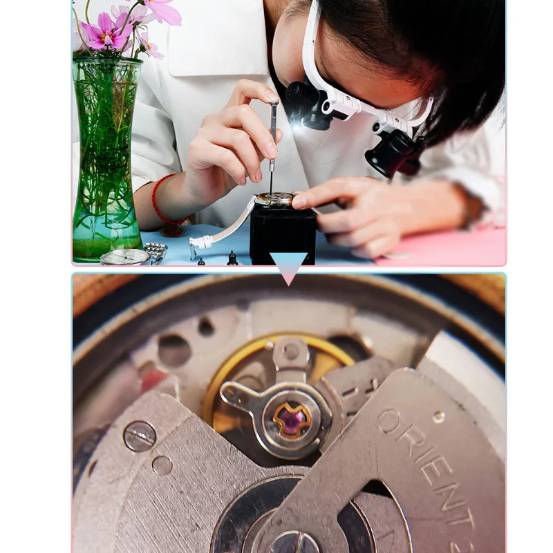 Очки-бинокли увеличительное светодиодный со светодиодной подсветкой стекло