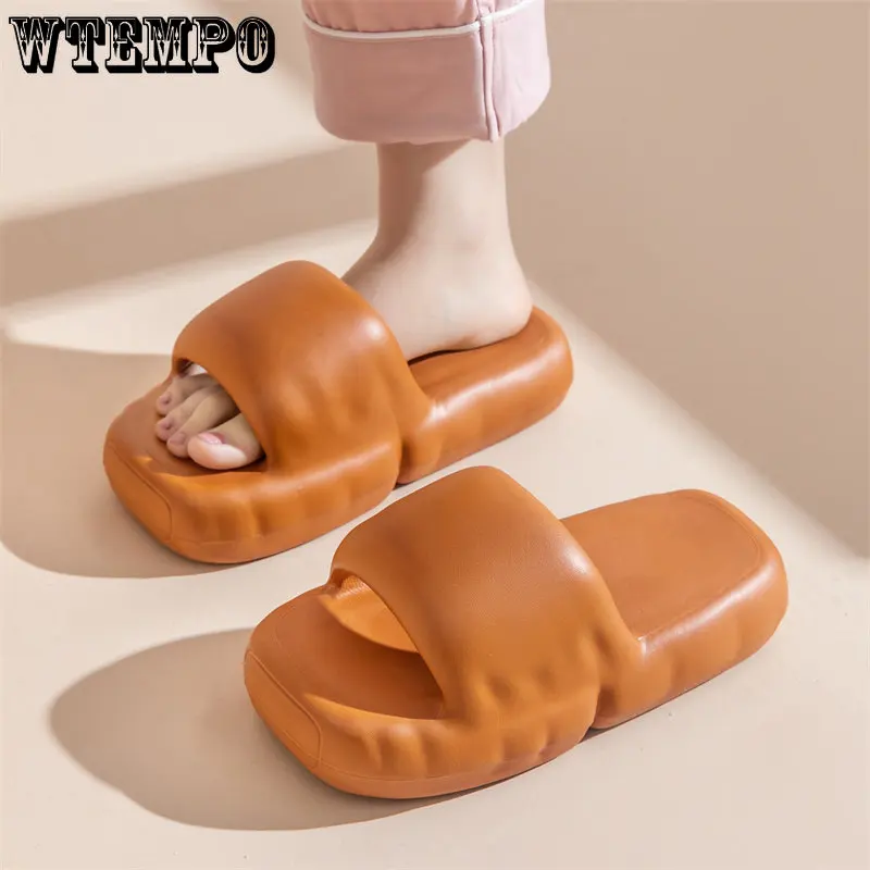 WTEMPO Unisex Open Toe Slippers Non-slip EVA Bathroom Slides for Women Girl Sandals Soft Ladies Slides Wholesale Dropshipping
