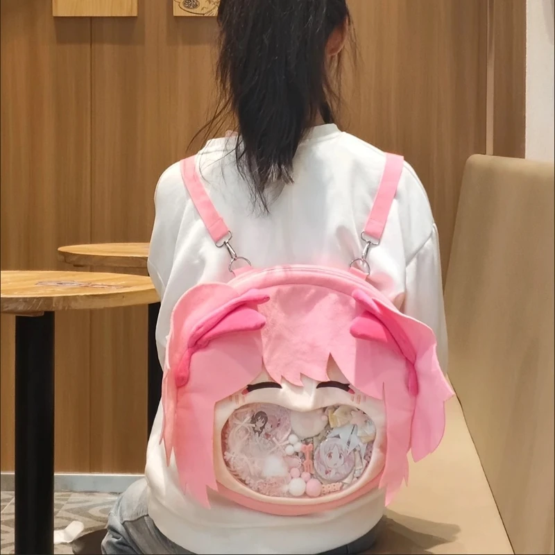 Фото Mahou Shoujo Madoka Magica плюшевый рюкзак Itabag аниме прозрачная сумка с большим ртом Kawaii сумка через плечо значок для косплея праздничный подарок №3