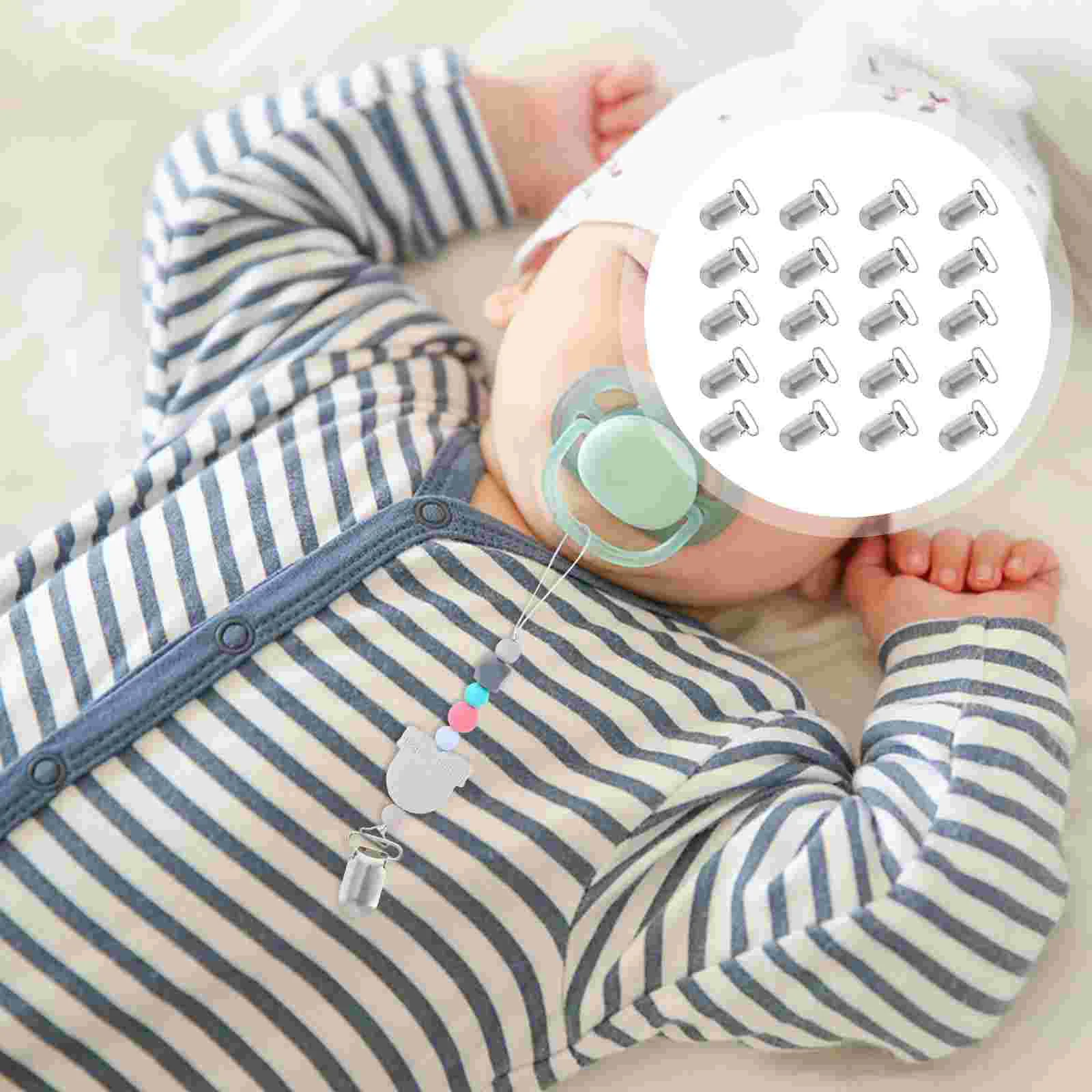 

20pcs Pacifier Suspender Clips Adjustable Metal Clips Strap Trousers Strap Pants Suspenders Braces Jeans Dress