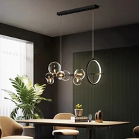 new nordic led black chandelier glass ball pendant lamps for dining room table kitchen bar modern hanging home decor indoor