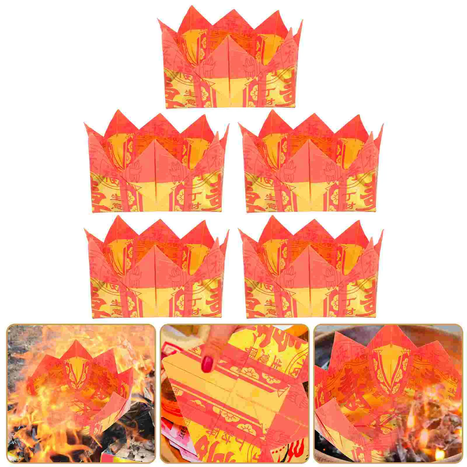 

5pcs Papers Ancestor Money Paper Sacrifice Ghost Money Sacrifice Joss Paper for Shop Ceremony Temple