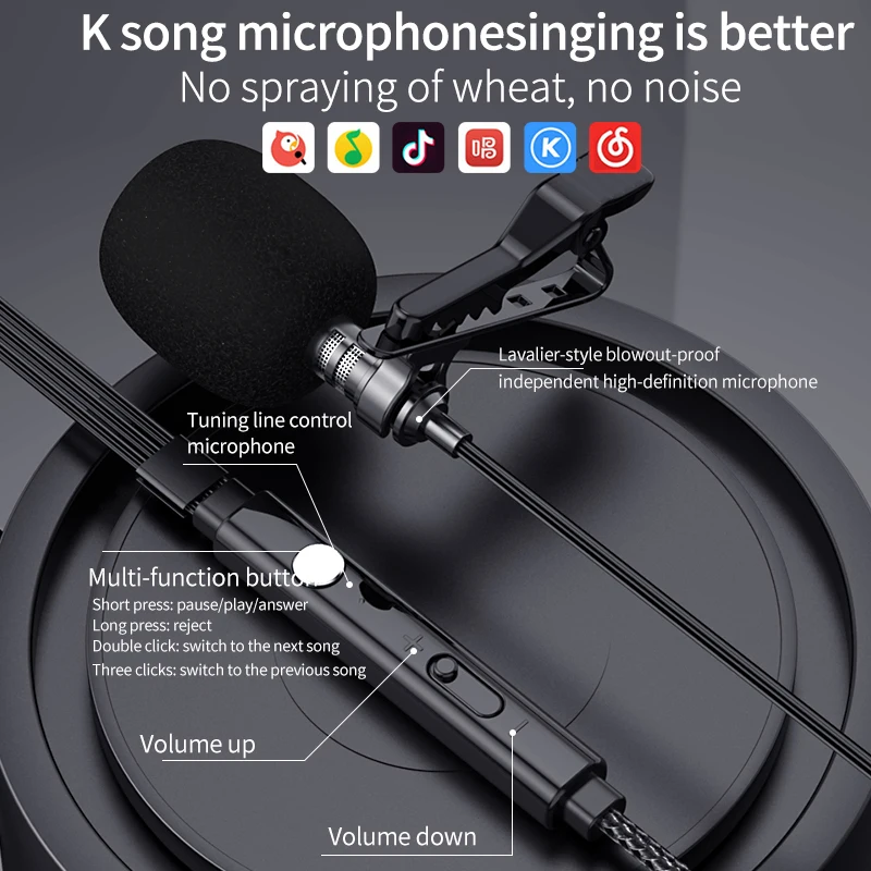 Петличный микрофон с зажимом для записи видео