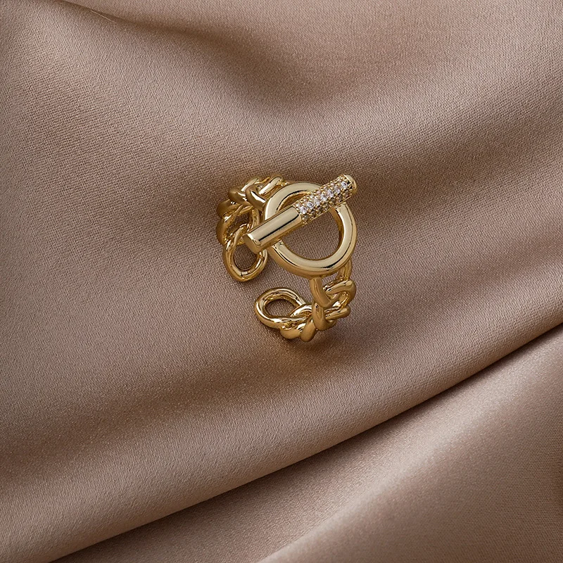 

Unique Design Hollow Toggle Clasp Rings for Women Fine Luxury Emo Double Toggle Clasp Ring Teens Jewelry Vintage Accessories