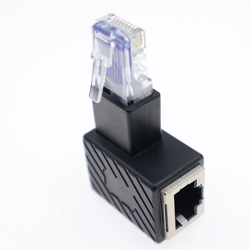 

5 Models Optional 90 Degree Right Angle RJ45 Cat 5e 6e Cat7 Male to Female Lan Ethernet Network Extension Adapter