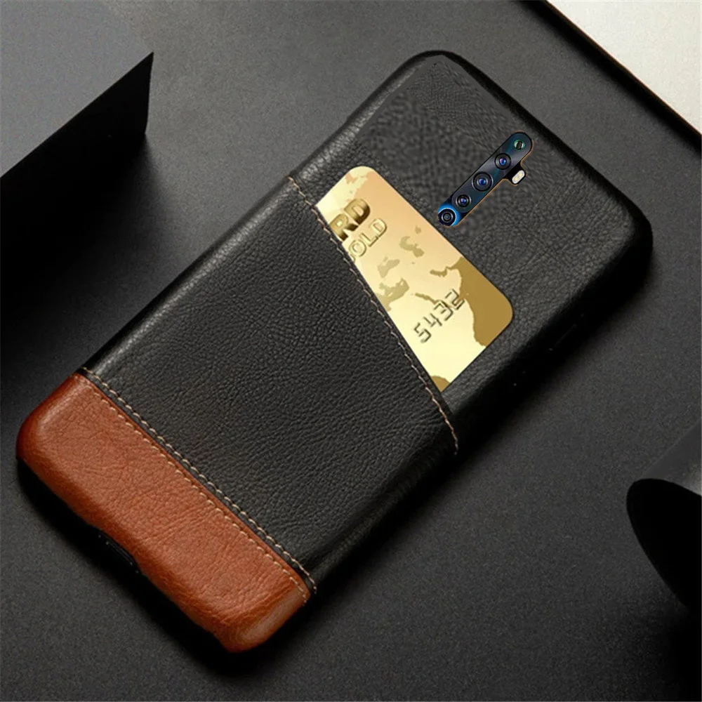 

For OPPO Reno 2 Z 2Z 2F Case Mixed Splice PU Leather Credit Card Cover For OPPO Reno 2Z 2F 2 Z RenoZ Reno2 Reno2F Reno2Z Coque