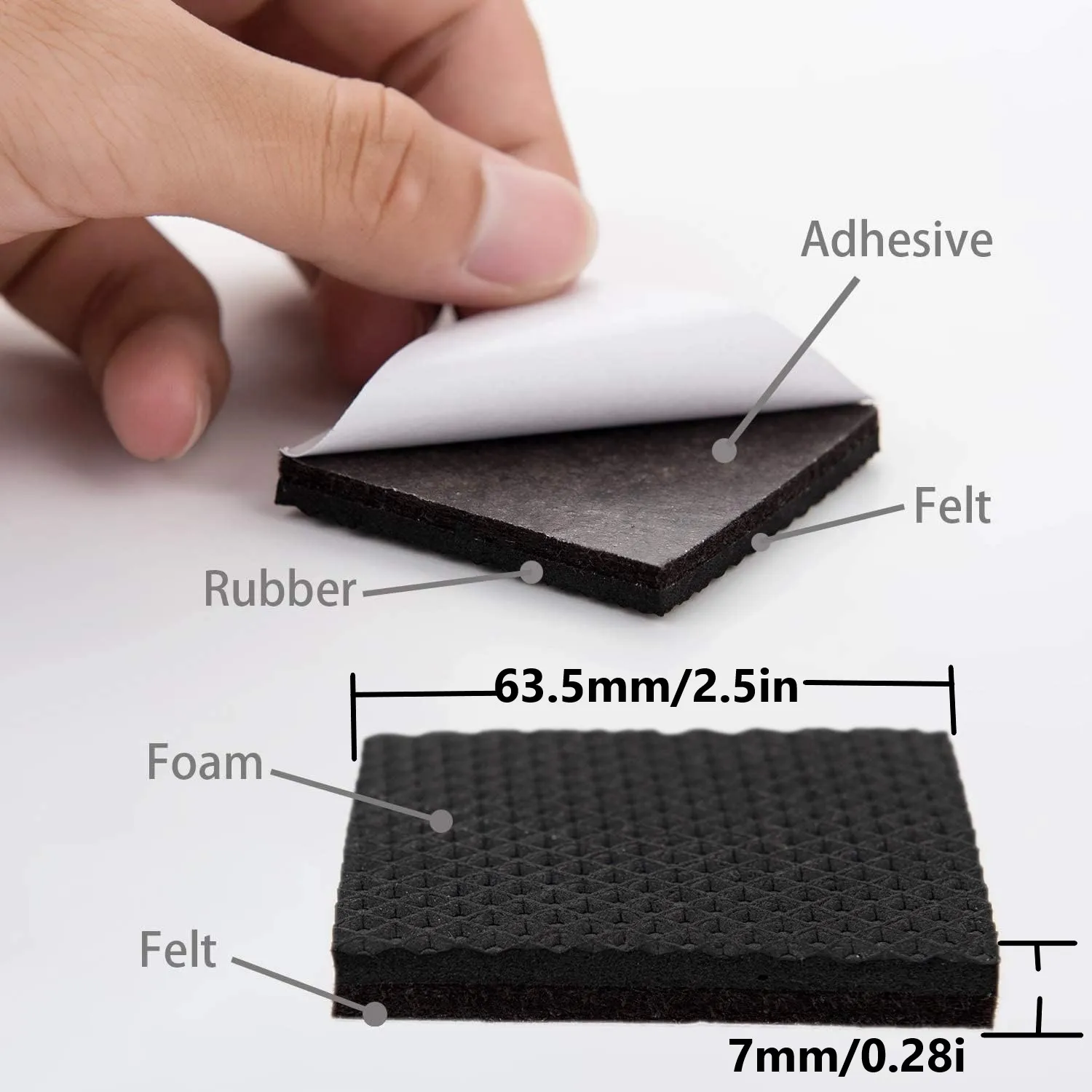 16 нескользящих мебельных накладок идеальные самоклеящиеся резиновые ножки 2 5