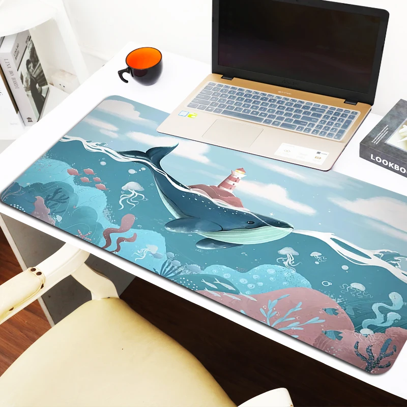 

Gaming Pad Sea Whales Desk Accessories Gamer Cabinet Games Mousepad Anime Mouse Mats Computer Desks Keyboard Mat Office Pc Xxl