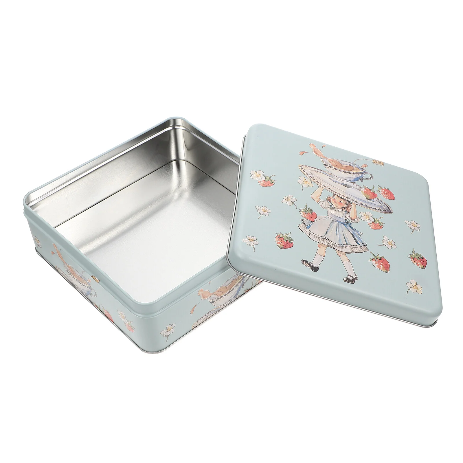 

Tinplate Candy Boxes Square Cookie Boxes Snack Box Candy Box Decorative Gift Box Container for Dry Storage Spices Tea Candy
