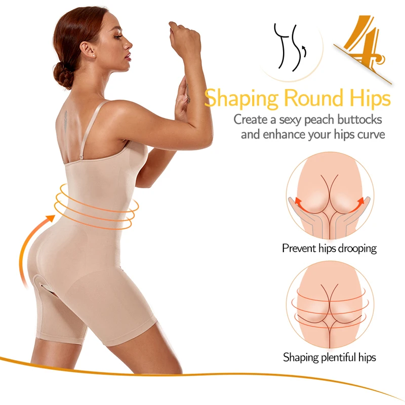 Seamless Women Shapewear Bodysuit Tummy Control Full Body Shaper Thigh Slimmer Shorts Waist Trainer Slimming Underwear Fajas