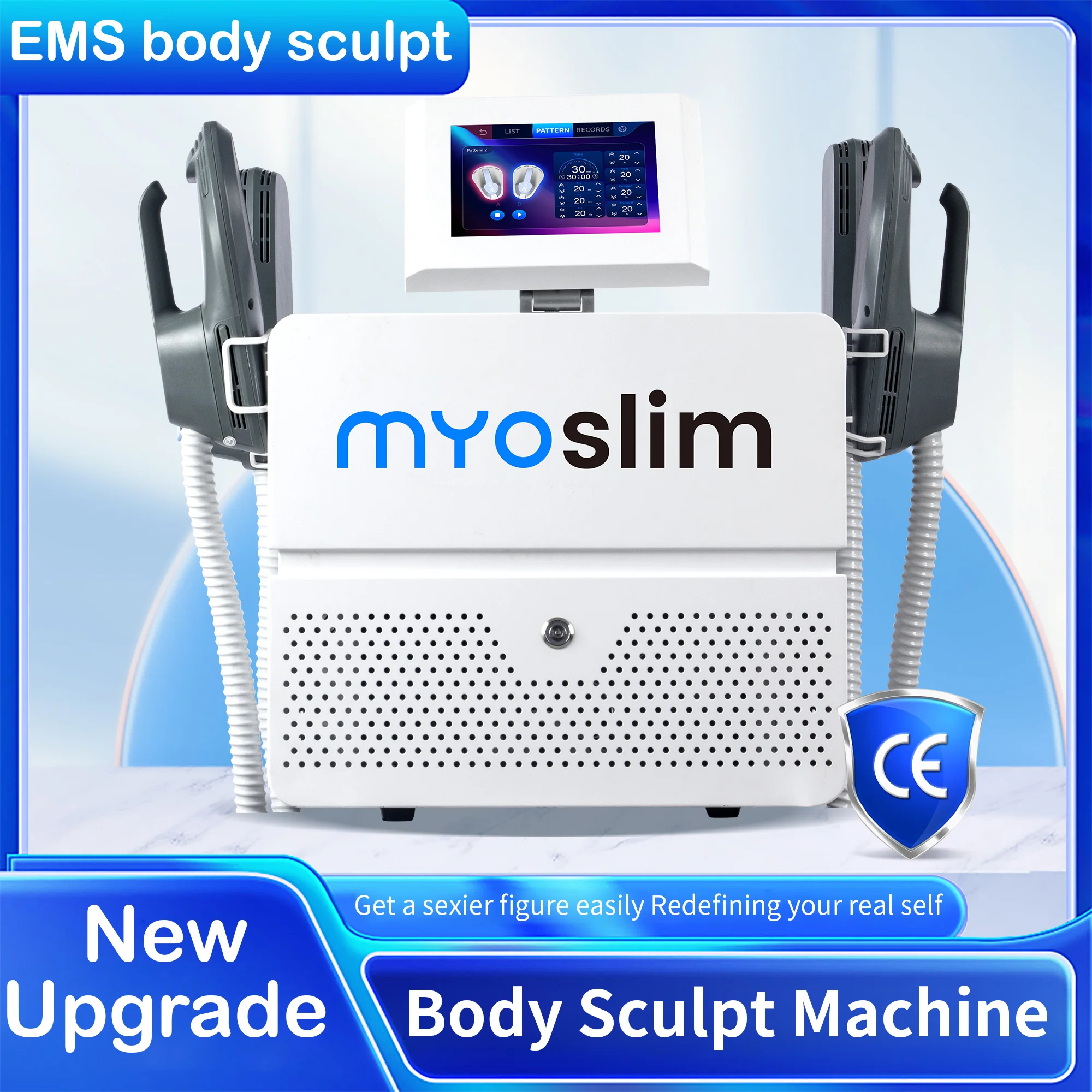 Фото MYOslim EMS Neo портативный электромагнитный корпус для похудения мышц стимуляция удаления жира Hi-emt для похудения наращивания мышц RF машина №1