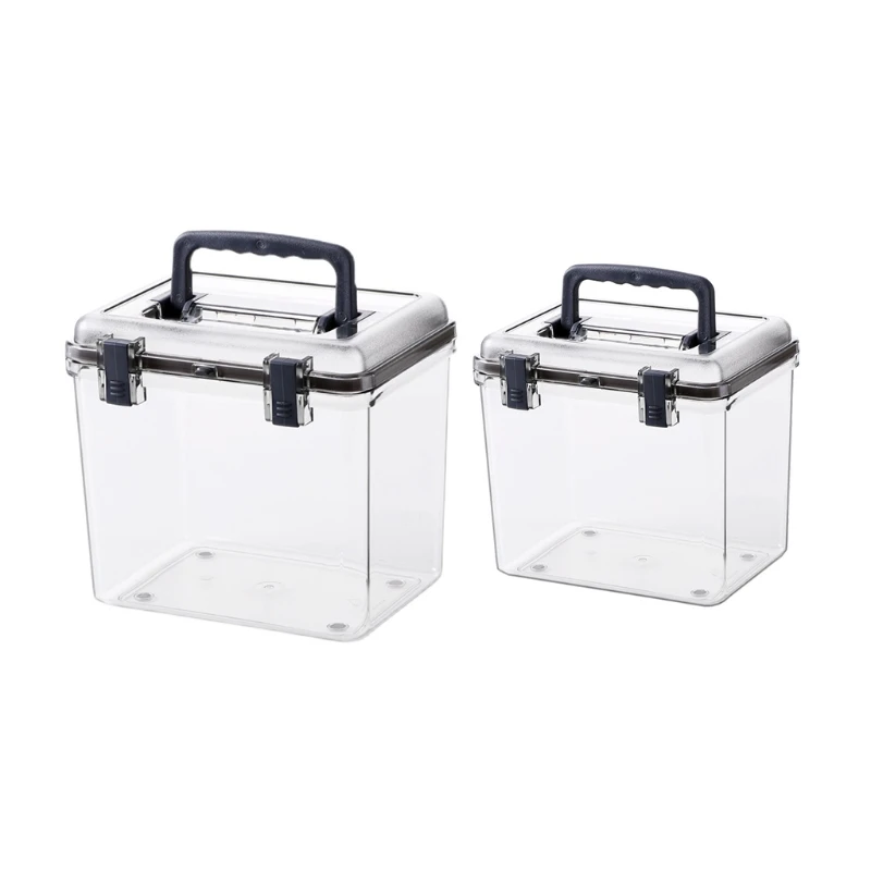 

Plastic Airtight Storage Box with Handle Flip Lid Clear Sealed Food Container