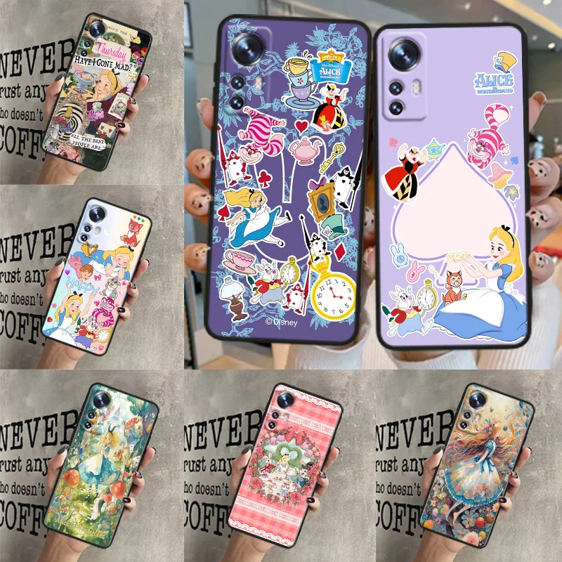 Красивый черный чехол для телефона Алиса в стране чудес Xiaomi Mi 11 12 13 14 Pro Lite X T