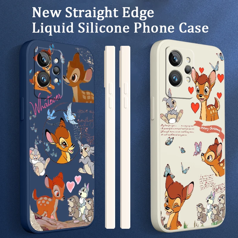 

Disney Fawn Bambi Cool Cute Phone Case For OPPO Realme Q3S Q5i 50A 50i C21Y C11 GT Neo3 Neo2 9 9i 8 8i 7 Pro Plus Liquid Rope