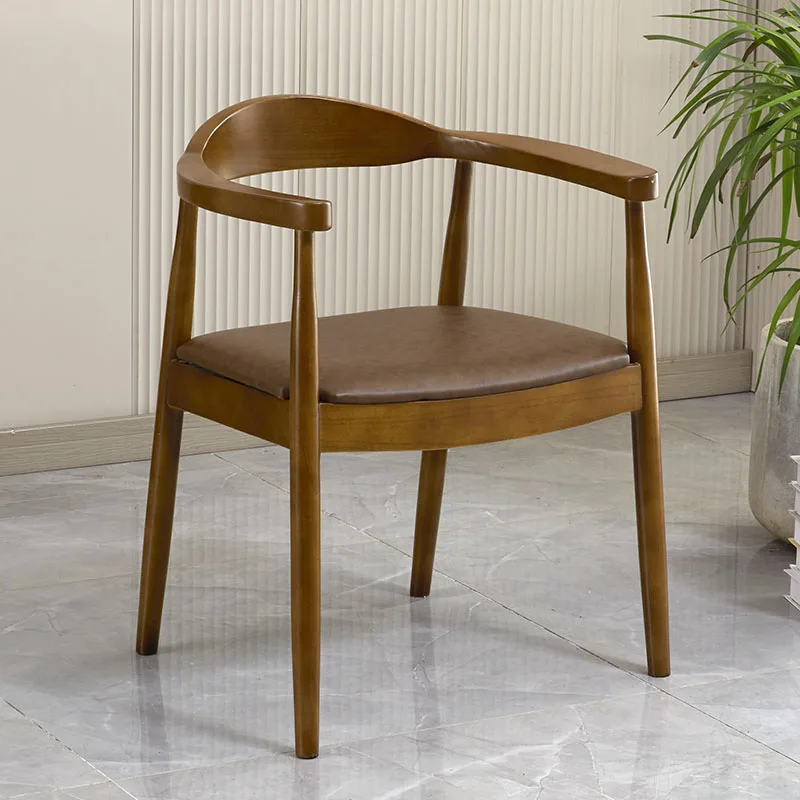 

Design Individual Arm Chair Nordic Style Modern Office Leather Wooden Chair Living Room Luxury Sillas De Comedor Household Items