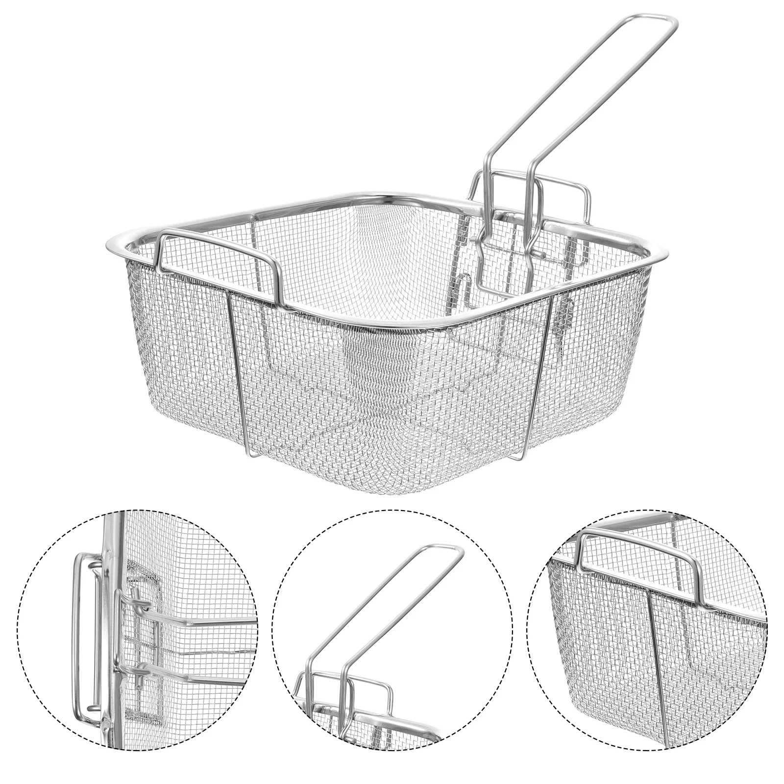 

Basket Fry Frying Fryer French Strainer Chip Deep Fries Baskets Fried Mesh Metal Mini Cooking Wire Net Serving Holder Potato