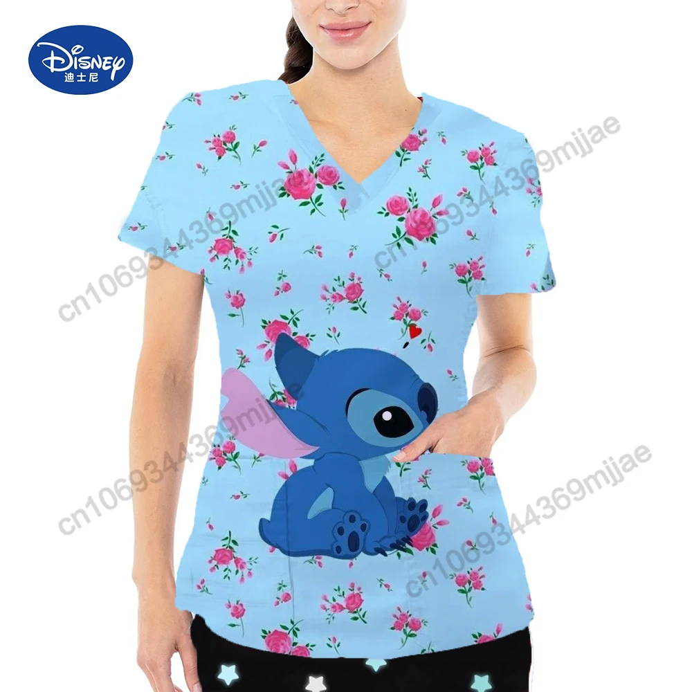 Футболка женская с V-образным вырезом и карманом Yk2