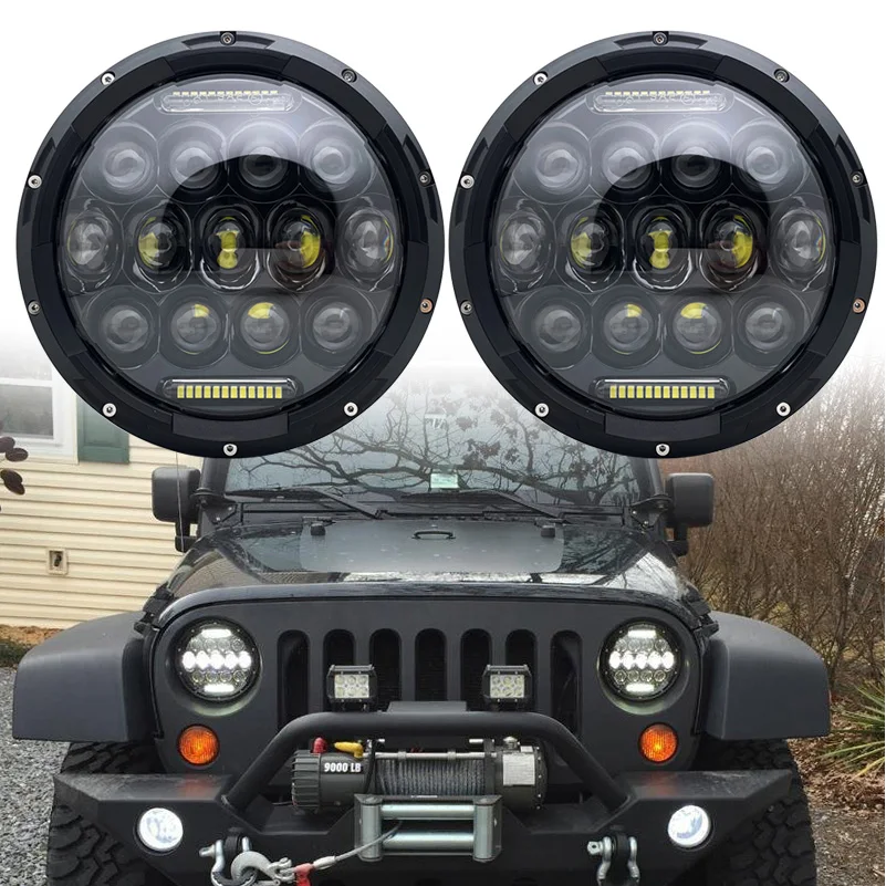 

2 шт. 75 Вт 7 ''СВЕТОДИОДНЫЕ Фары H4 Дальний и ближний свет Автомобильные ходовые огни для Jeep Wrangler JK Lada Niva 4x4 Loaf УАЗ Урал Хантер Hummer.