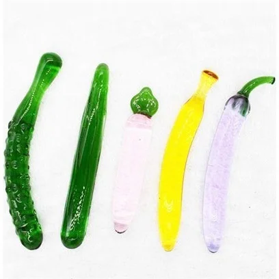 Glass cucumber vegetable masturbator crystal penis female masturbation stick appliance sex supplies