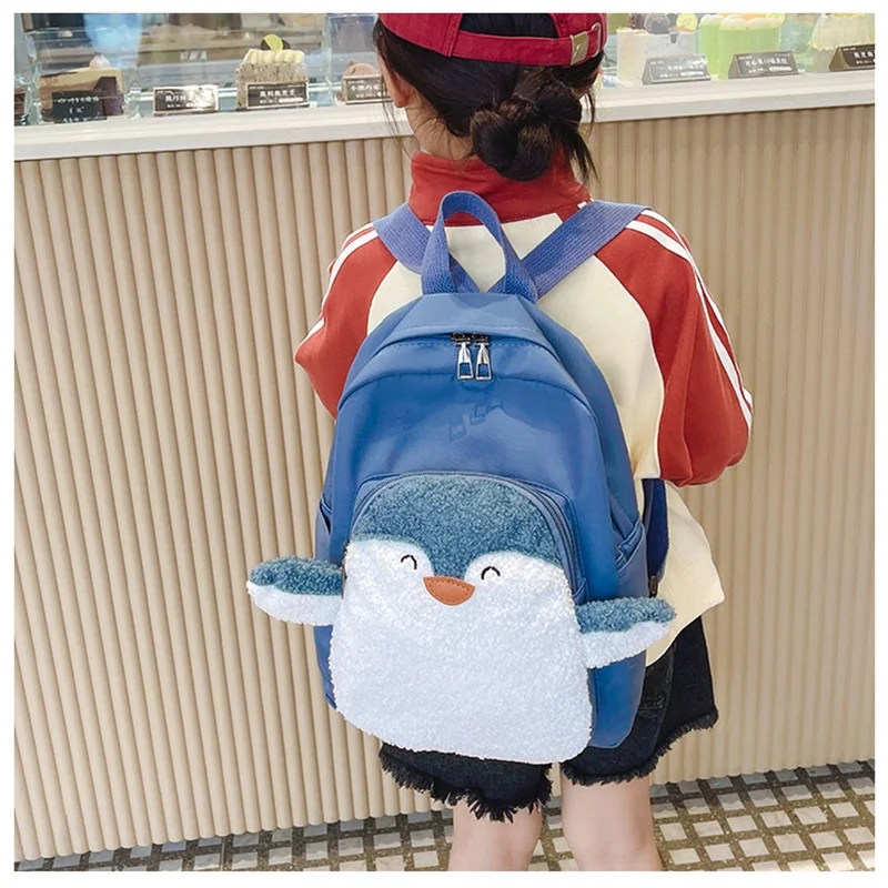 

Симпатичные пингвины, новая детская сумка, детский сад, милый мультяшный Пингвин, маленькая школьная сумка, холщовый рюкзак для мальчиков и девочек