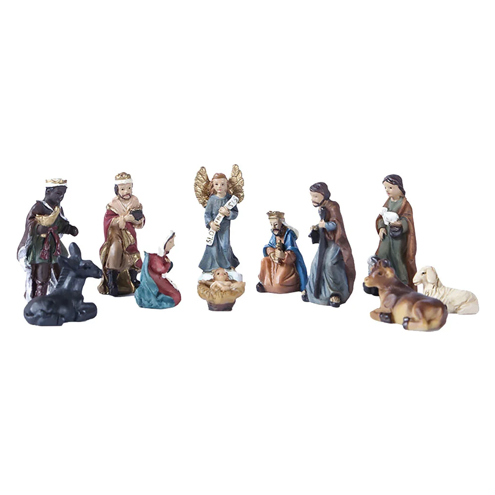 

Nativity Jesus Decoration Thebirth Set Decor Resin Church Figure Model Christ Baby Home Hope Ornaments Household Religious