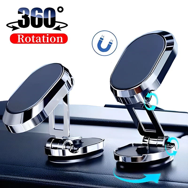 

Car Magnetic Phone Holder Folding Strong Magnet Mount Mobile Phone Metal Stand GPS Support for IPhone 13 12 Xiaomi Samsung