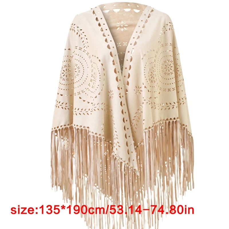Пончо с шалью и кисточками теплый шарф большая накидка для модного многослойного
