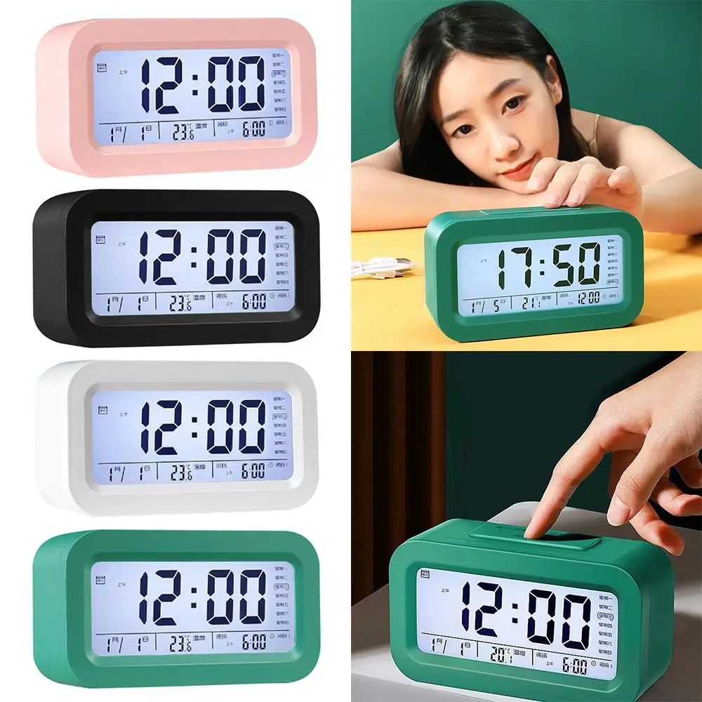 Светодиодный цифровой будильник, подсветка, Повтор сигнала, беззвучный календарь, настольные электронные часы Bcaklight, настольные часы