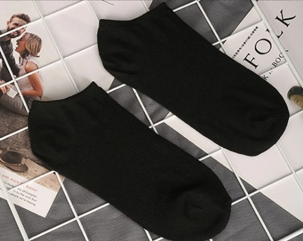 Socks Boat Men's Solid Color Cotton Sock Black and White Casual Mens Men | Мужская одежда
