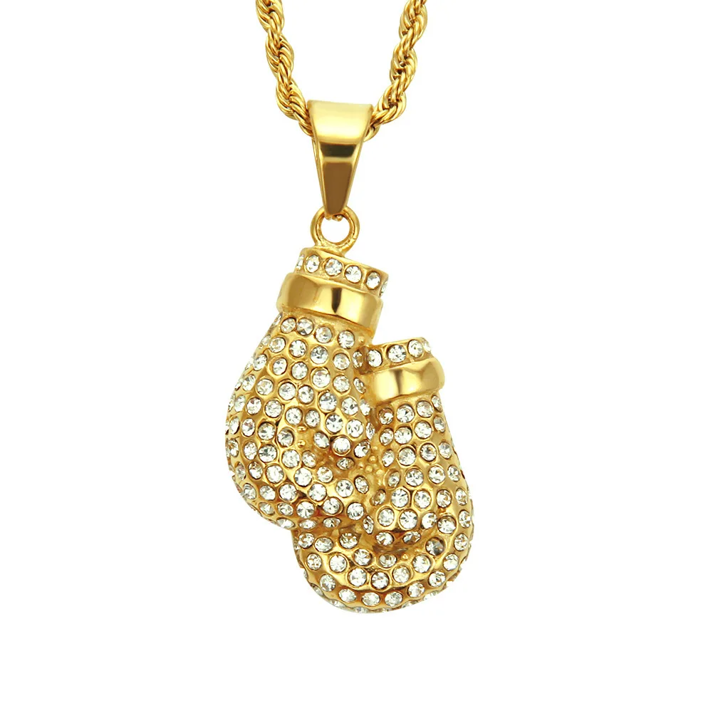 

Trendy Boxing Gloves Men's Hip Hop Necklace