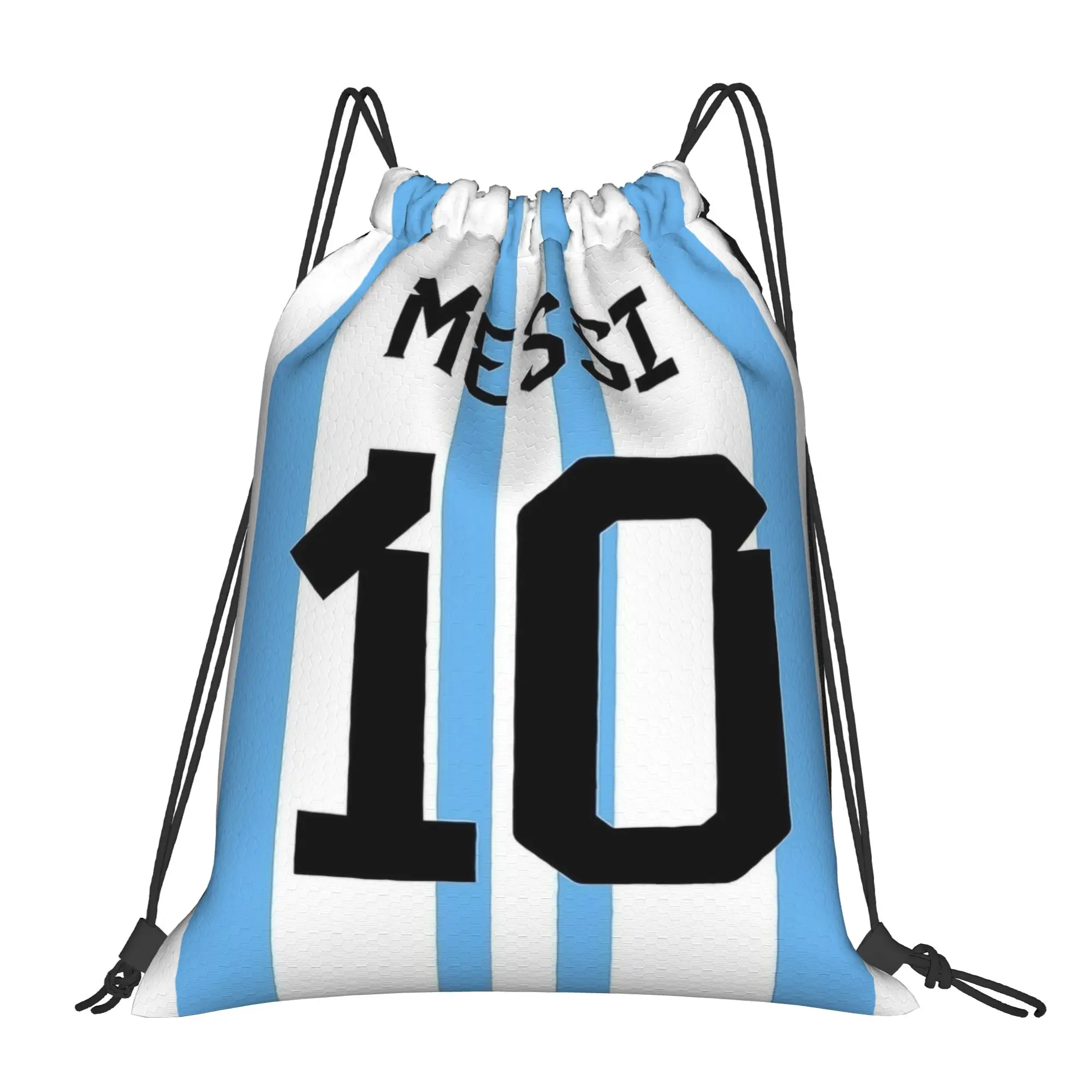 Фото Спортивная сумка-рюкзак Messi 10 для футбола и йоги, водонепроницаемая, с завязками, для тренажерного зала, с символикой Лионеля Месси и сборной Аргентины №1