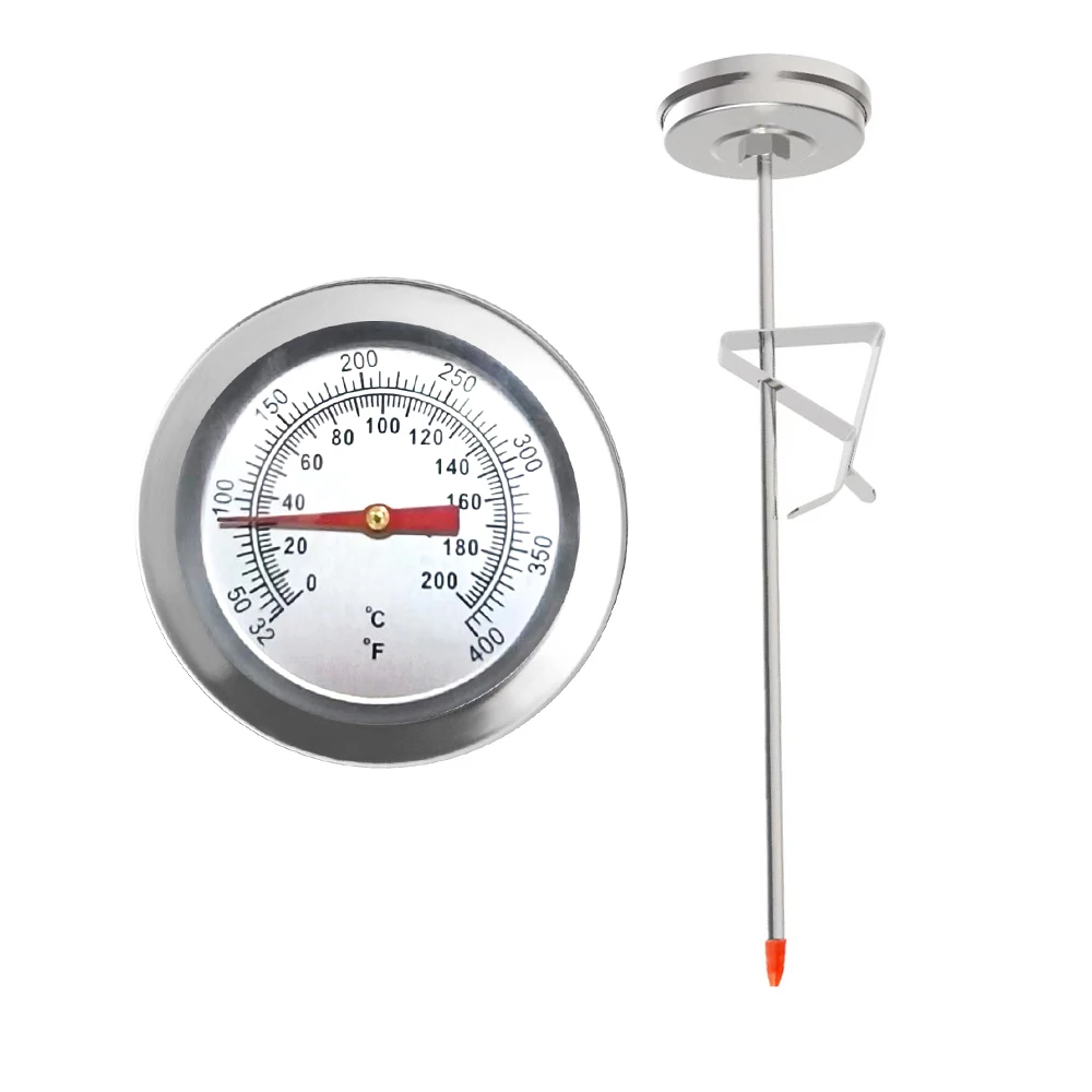 

0°C~200°C/32-400°F Молоко кофе пищевой Мясный термометр масла Кухонный Жареный термометр 200MM зонд датчика Термометрическая сковорода Контроль температуры жареной пищи Температурная индукция хлебобулочных изделий