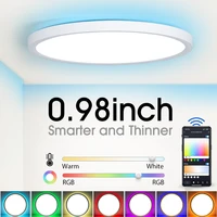 0 98inch smart rgb ceiling lamp app alexa control ultrathin dimmable 110220v led ceiling light home decor lights for livingroom