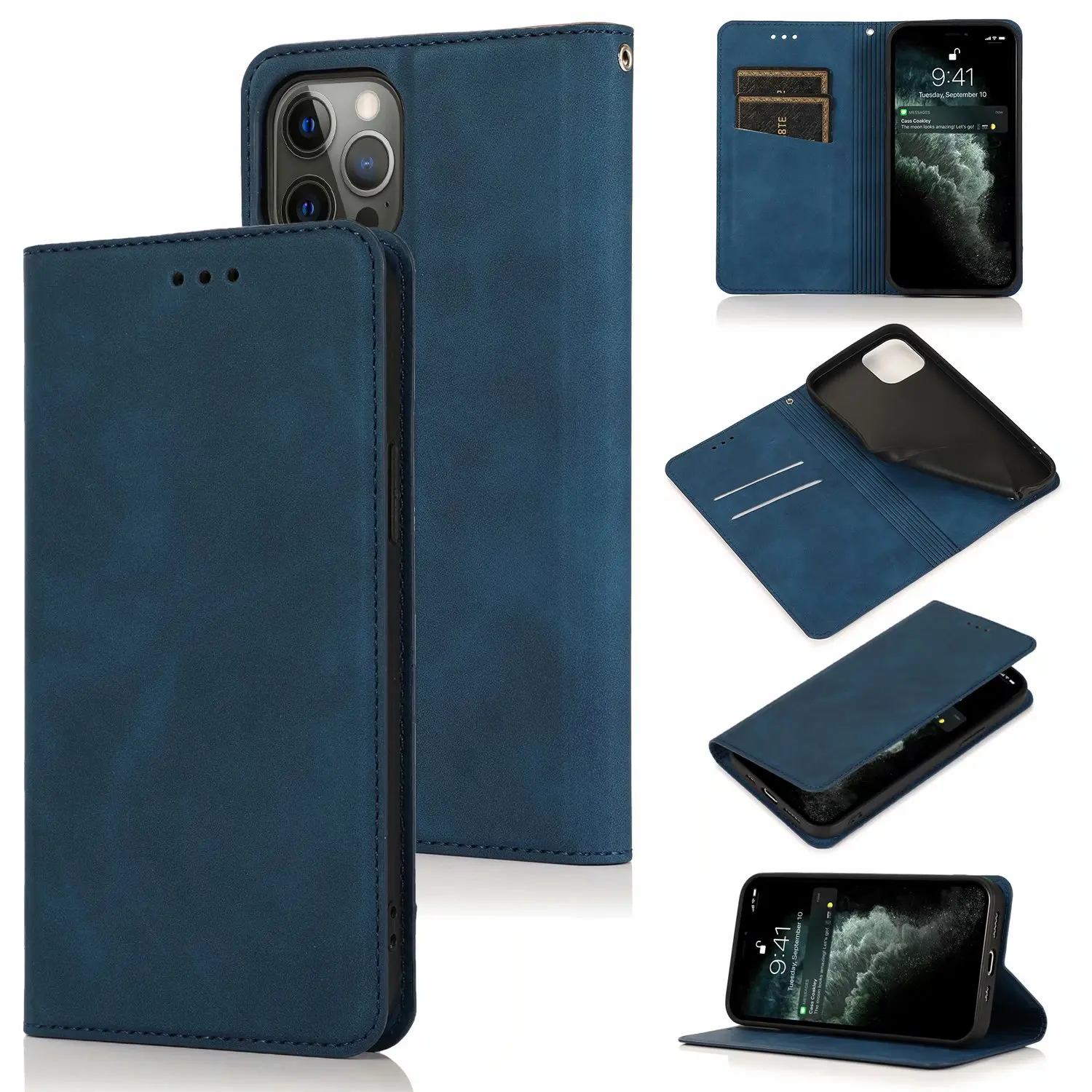

Pu Leather Magnetic Flip Case For iPhone 13 12 Mini 11 Pro XS Max XR X SE 2020 8 7 6s 6 Plus Wallet Card Slots TPU Frame Cover